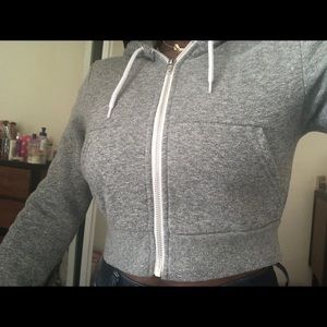 Grey cropped hoodie